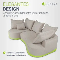 Sofa Tirano mit Ottomane & Dekokissen