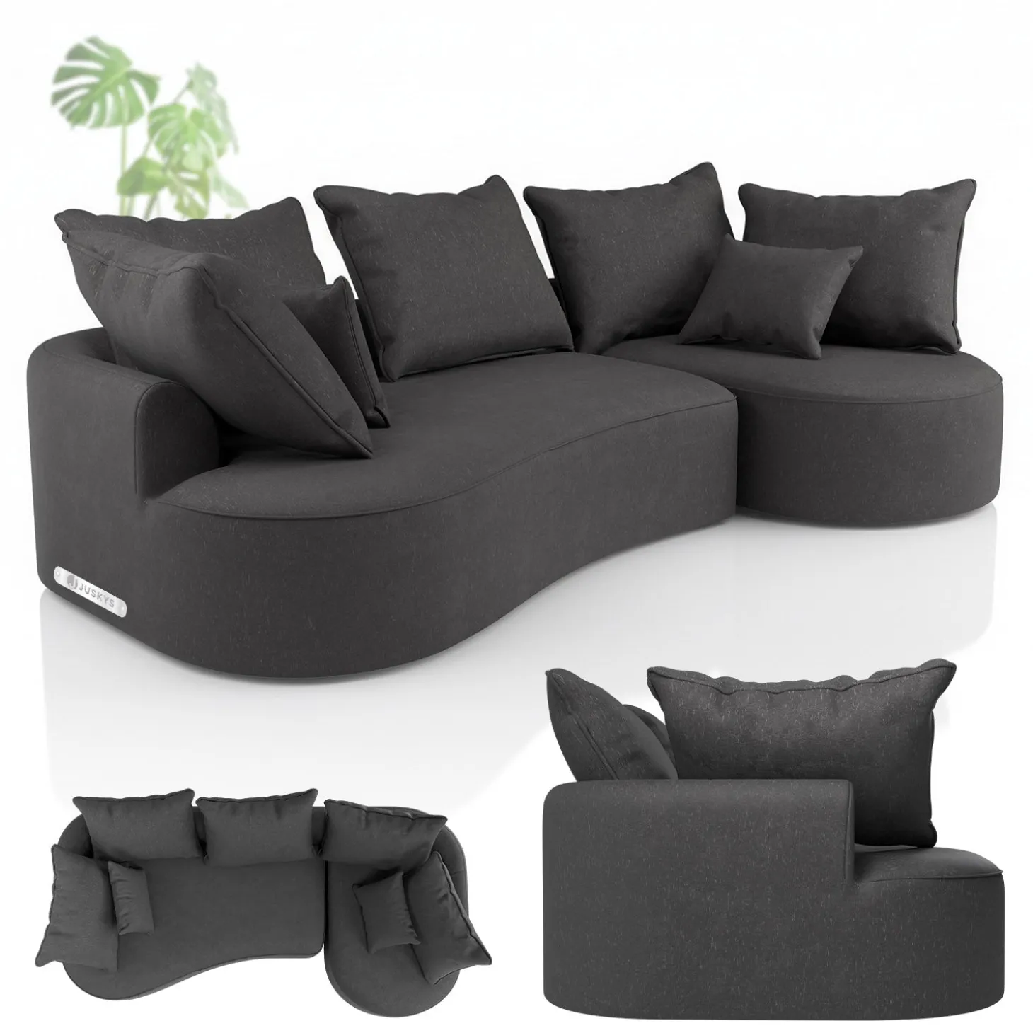 Sofa Tirano mit Ottomane & Dekokissen