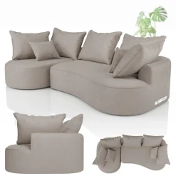 Sofa Tirano mit Ottomane & Dekokissen