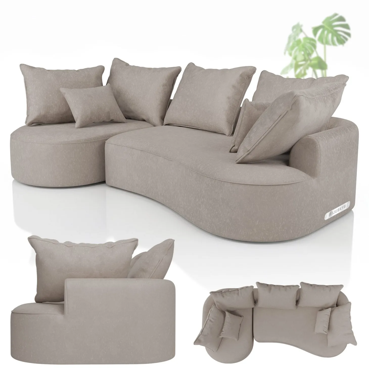Sofa Tirano mit Ottomane & Dekokissen