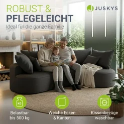 Sofa Tirano mit Ottomane & Dekokissen