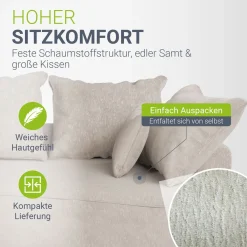 Sofa Tirano mit Ottomane & Dekokissen