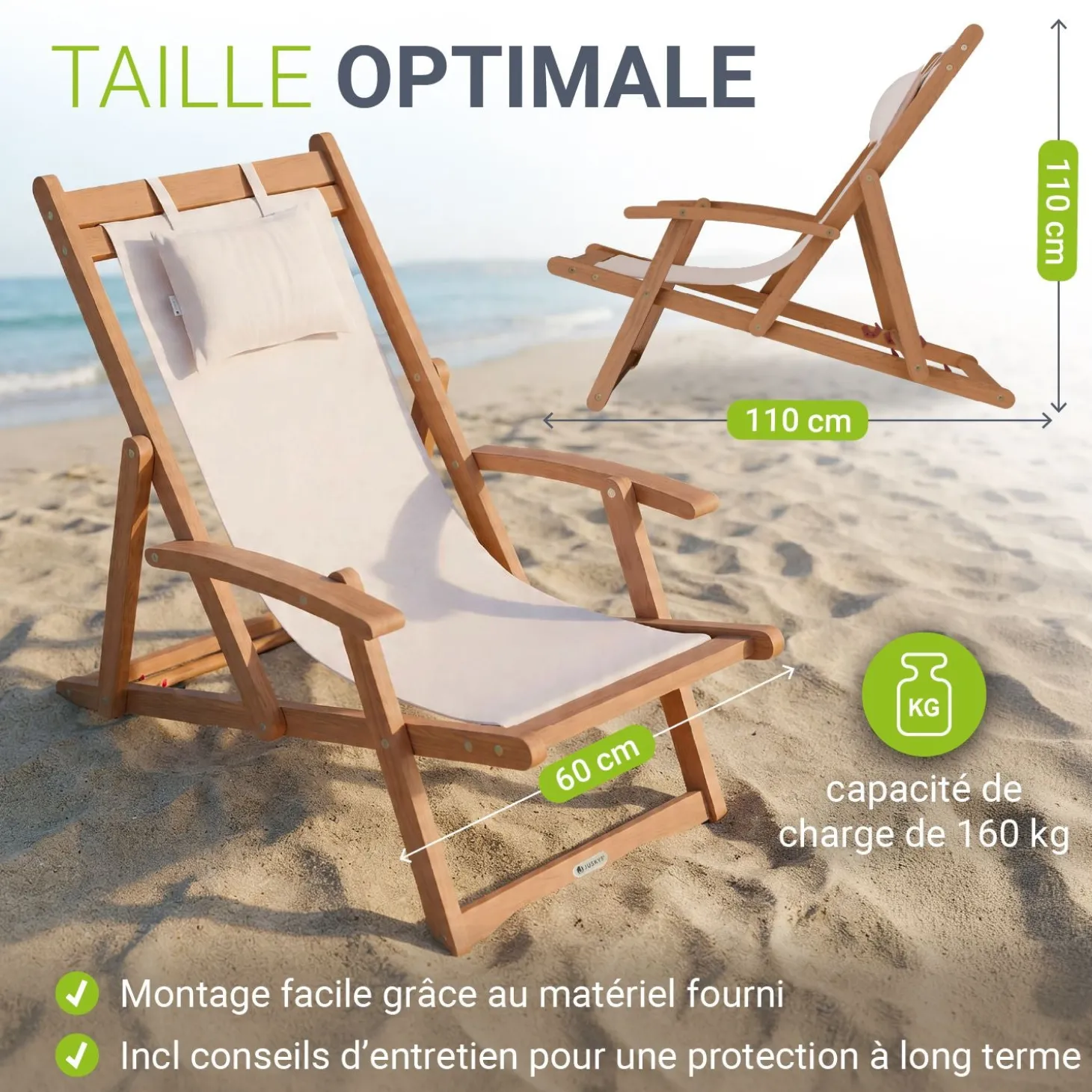 Sonnenliege klappbar Tavira
