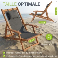 Sonnenliege klappbar Tavira