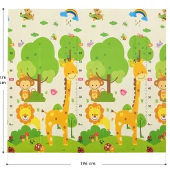 Spielmatte 180 x 200 cm mit diversen Tiermotiven