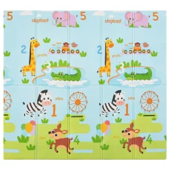 Spielmatte 180 x 200 cm mit diversen Tiermotiven