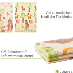 Spielmatte 180 x 200 cm mit diversen Tiermotiven