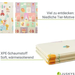 Spielmatte 180 x 200 cm mit diversen Tiermotiven