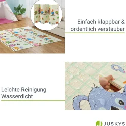 Spielmatte 180 x 200 cm mit diversen Tiermotiven