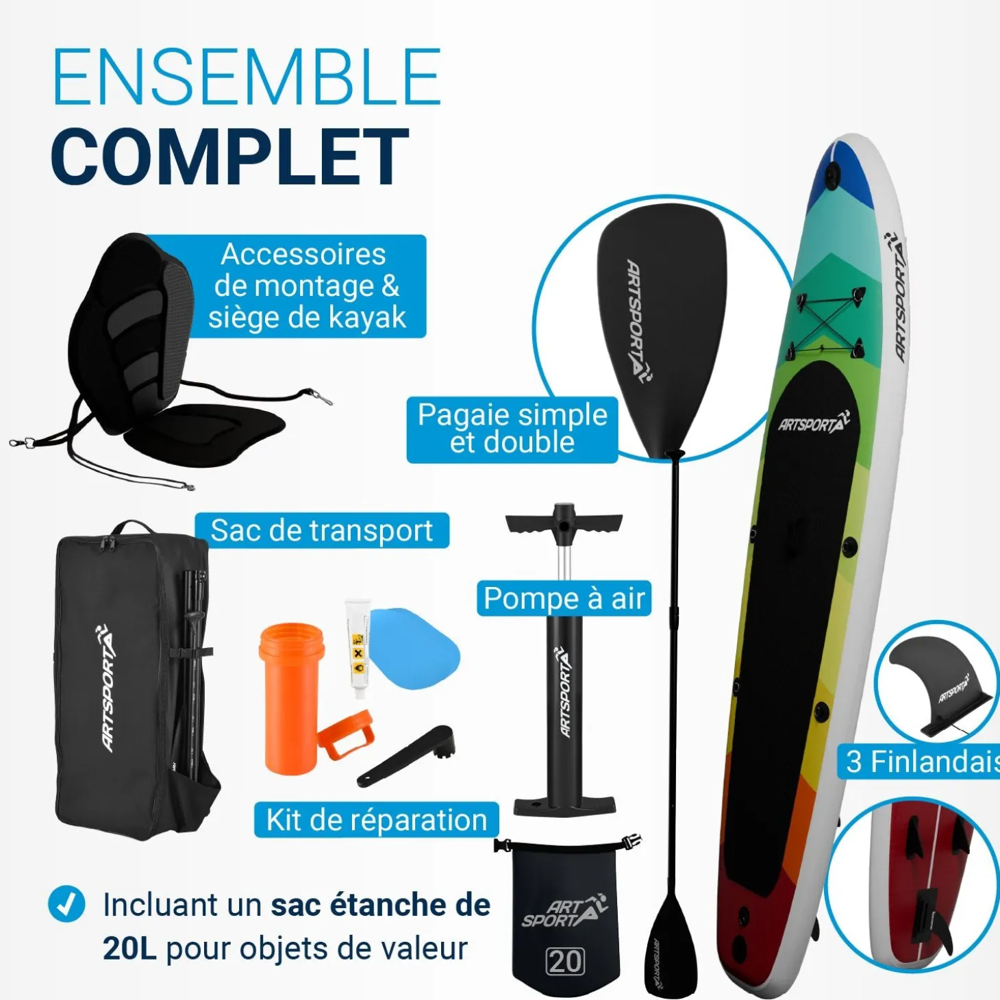 Stand Up Paddling Board mit Kajaksitz