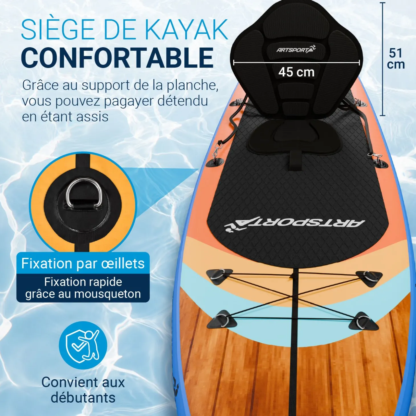 Stand Up Paddling Board mit Kajaksitz