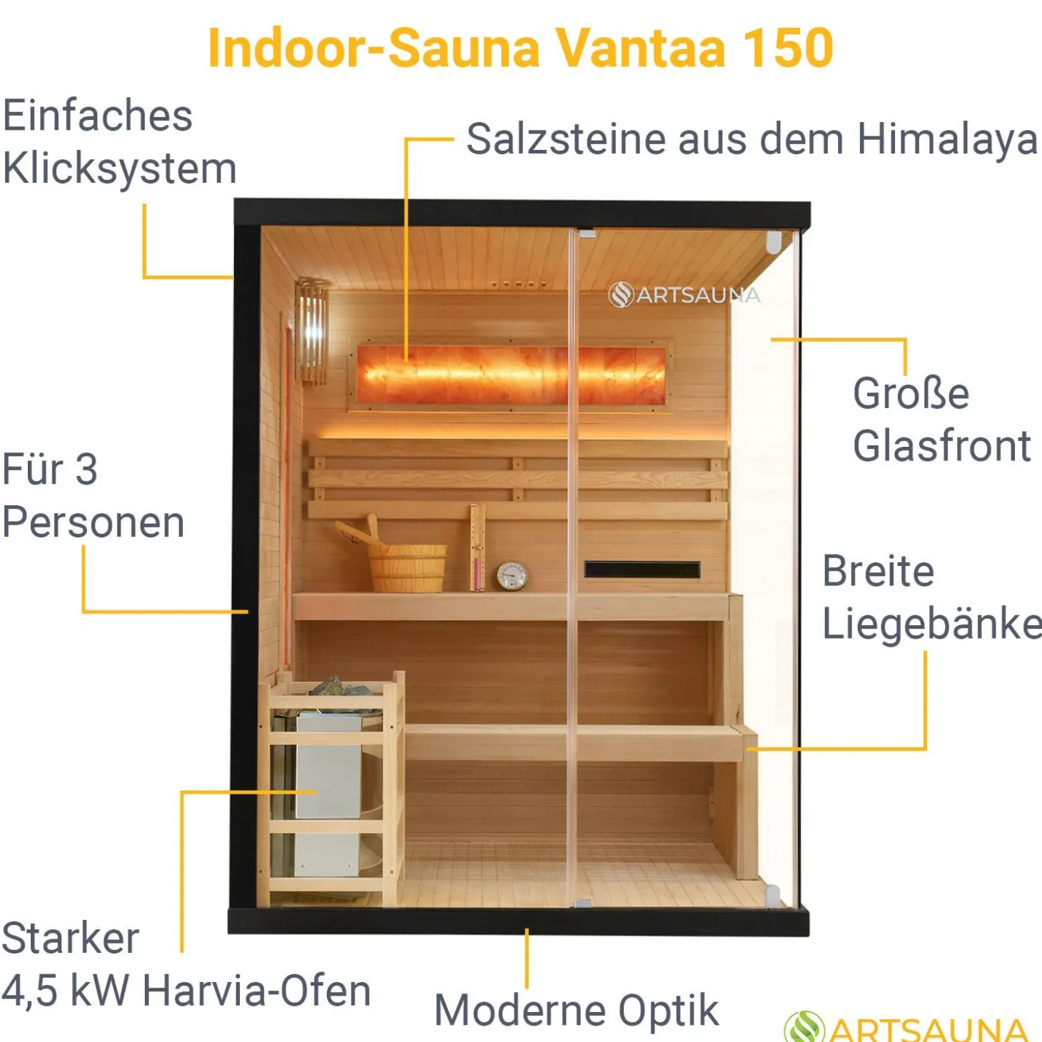 Traditionelle Sauna Vantaa - Schwarz