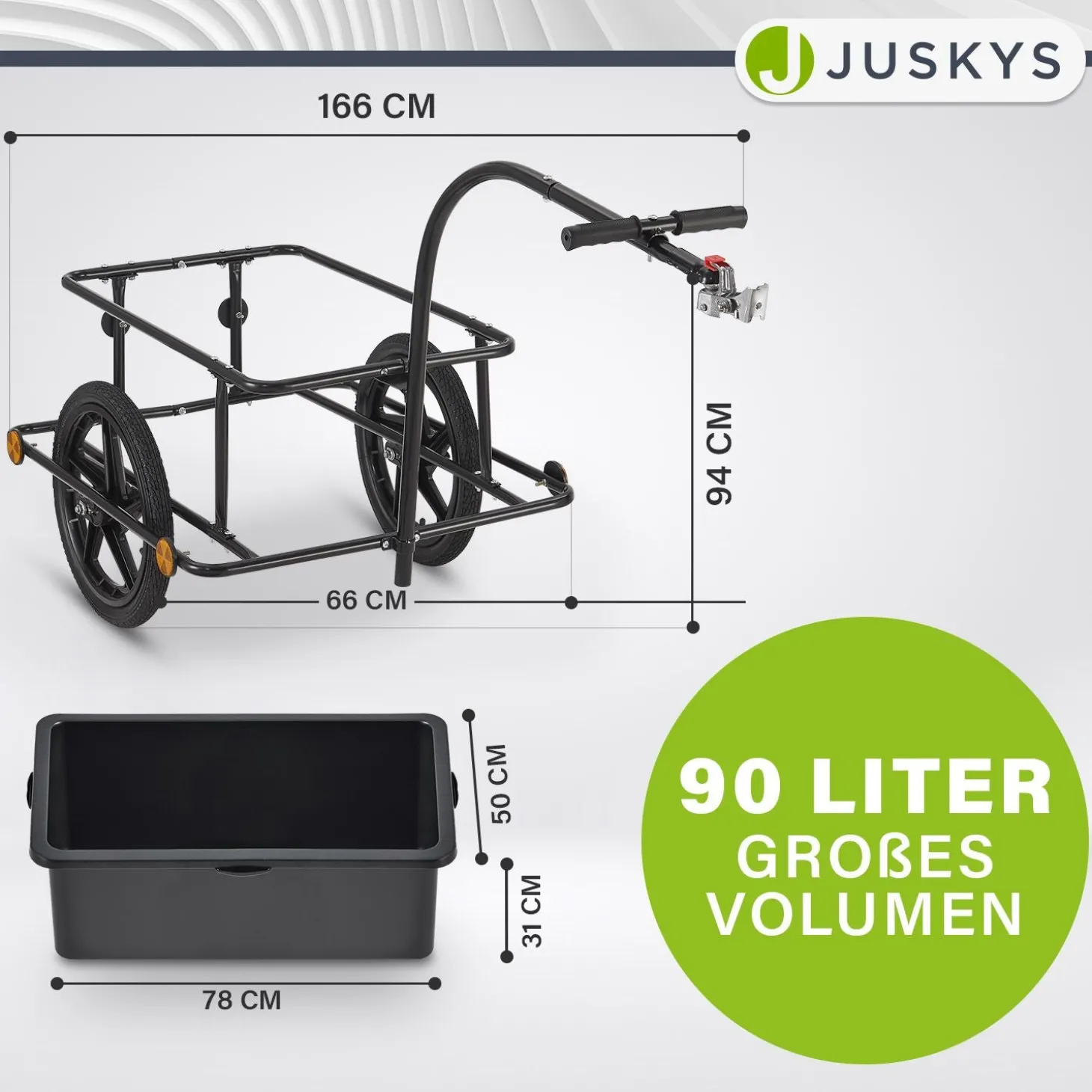 Transportanhänger / Fahrradanhänger 90 Liter