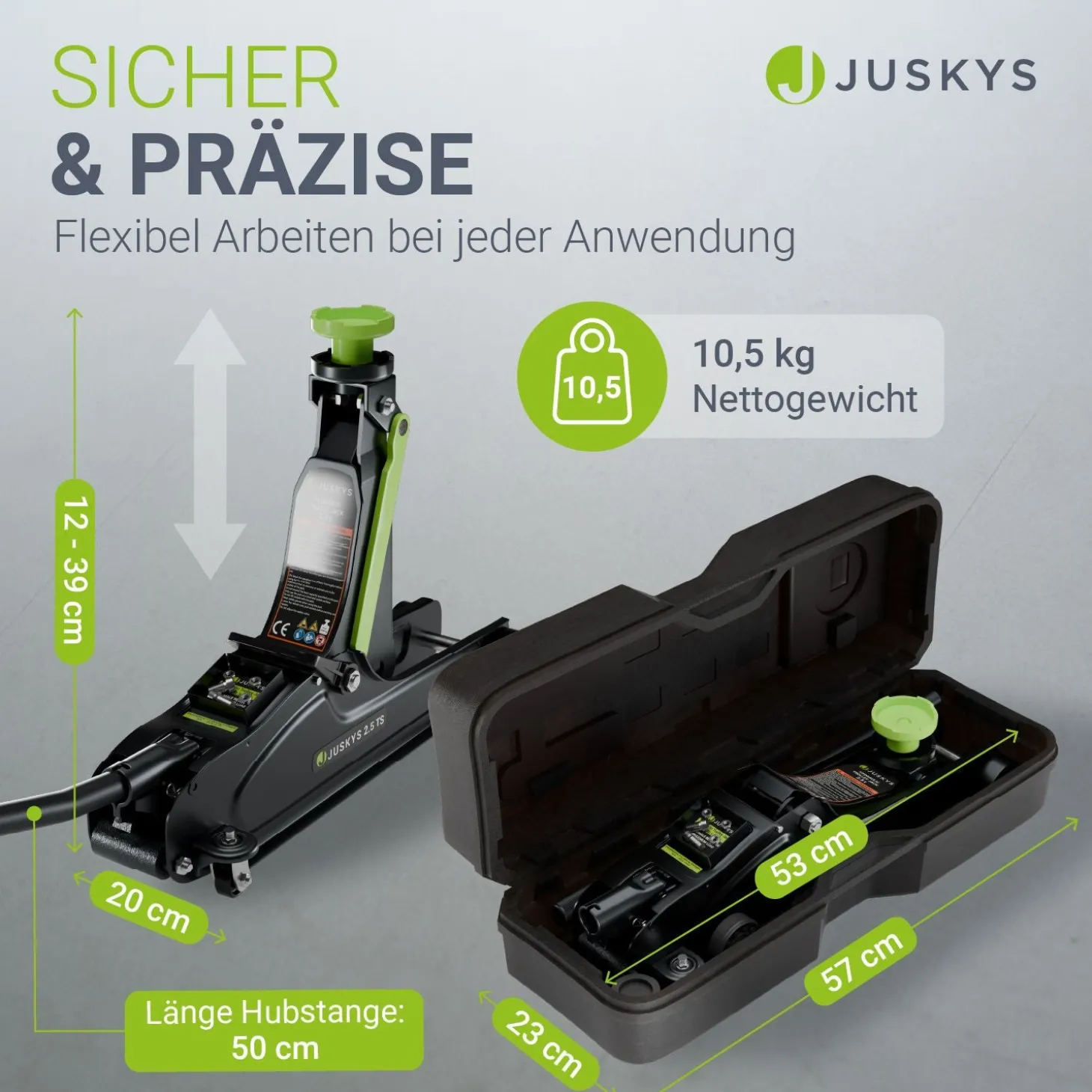 Wagenheber 2,5 t mit Transportbox