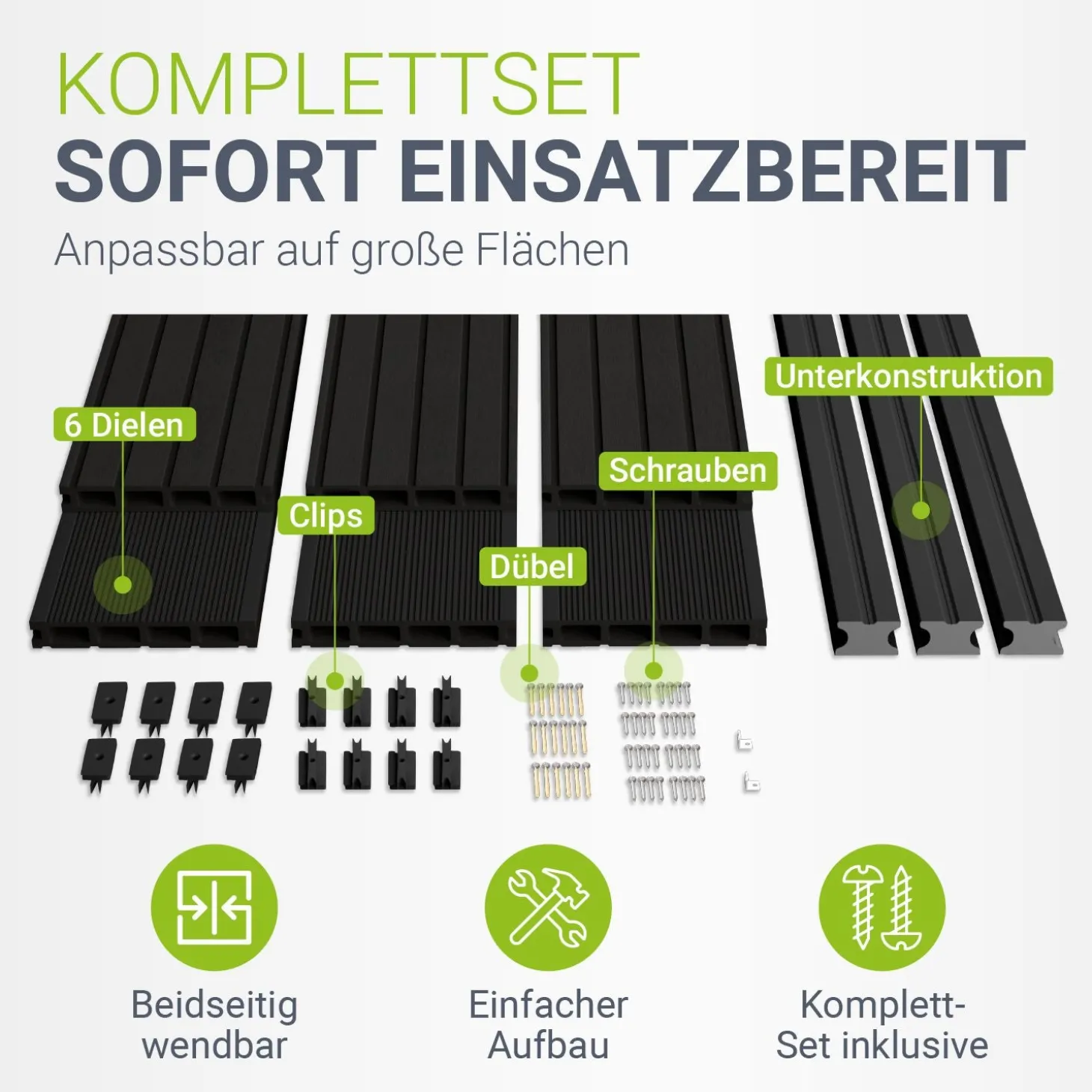 WPC Terrassendielen in Anthrazit