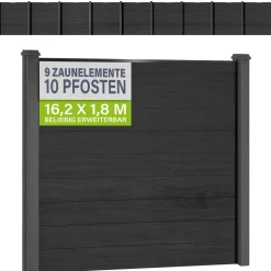 WPC Zaun aus Elementen & Pfosten