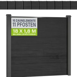 WPC Zaun aus Elementen & Pfosten