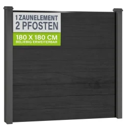 WPC Zaun aus Elementen & Pfosten