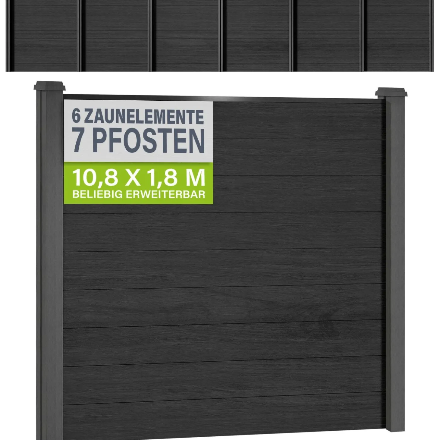 WPC Zaun aus Elementen & Pfosten