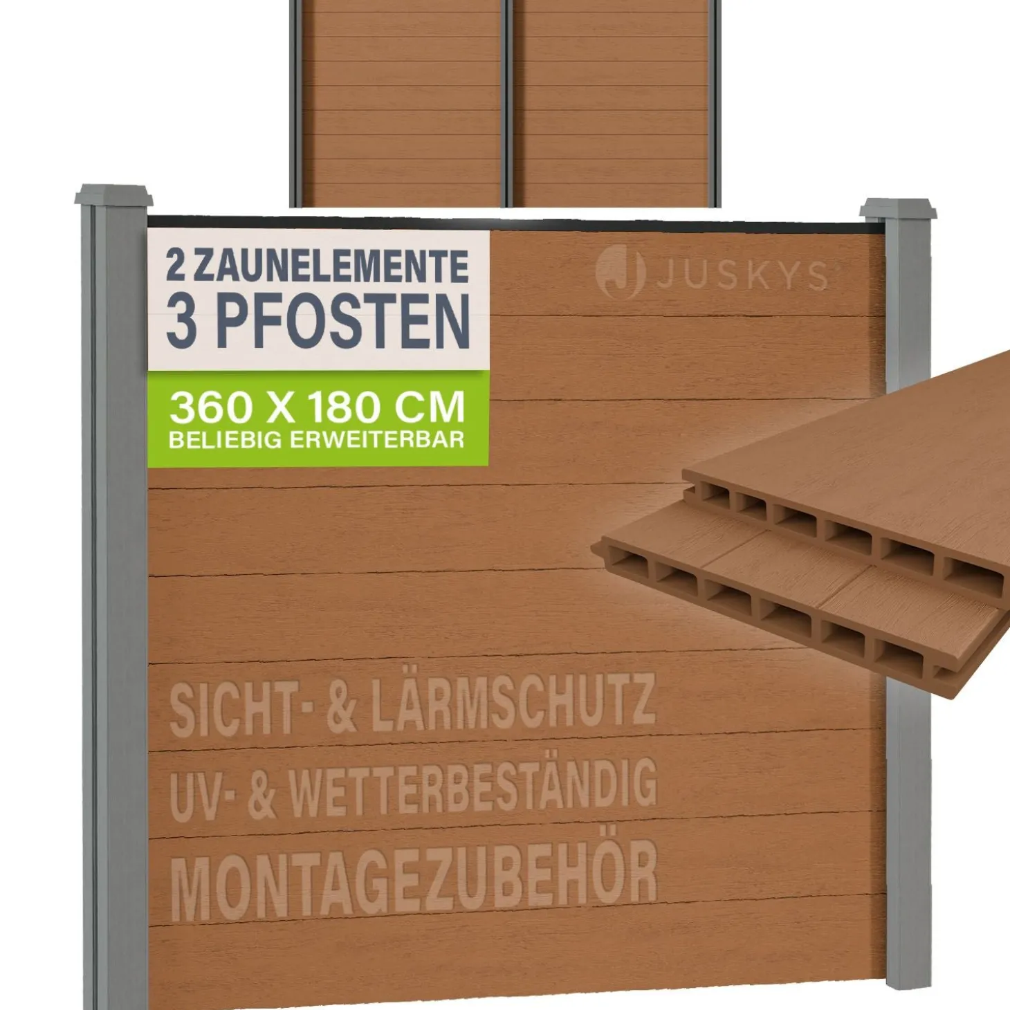 WPC Zaun aus Elementen & Pfosten