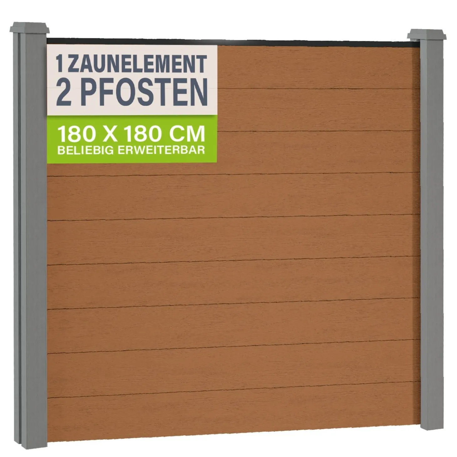 WPC Zaun aus Elementen & Pfosten
