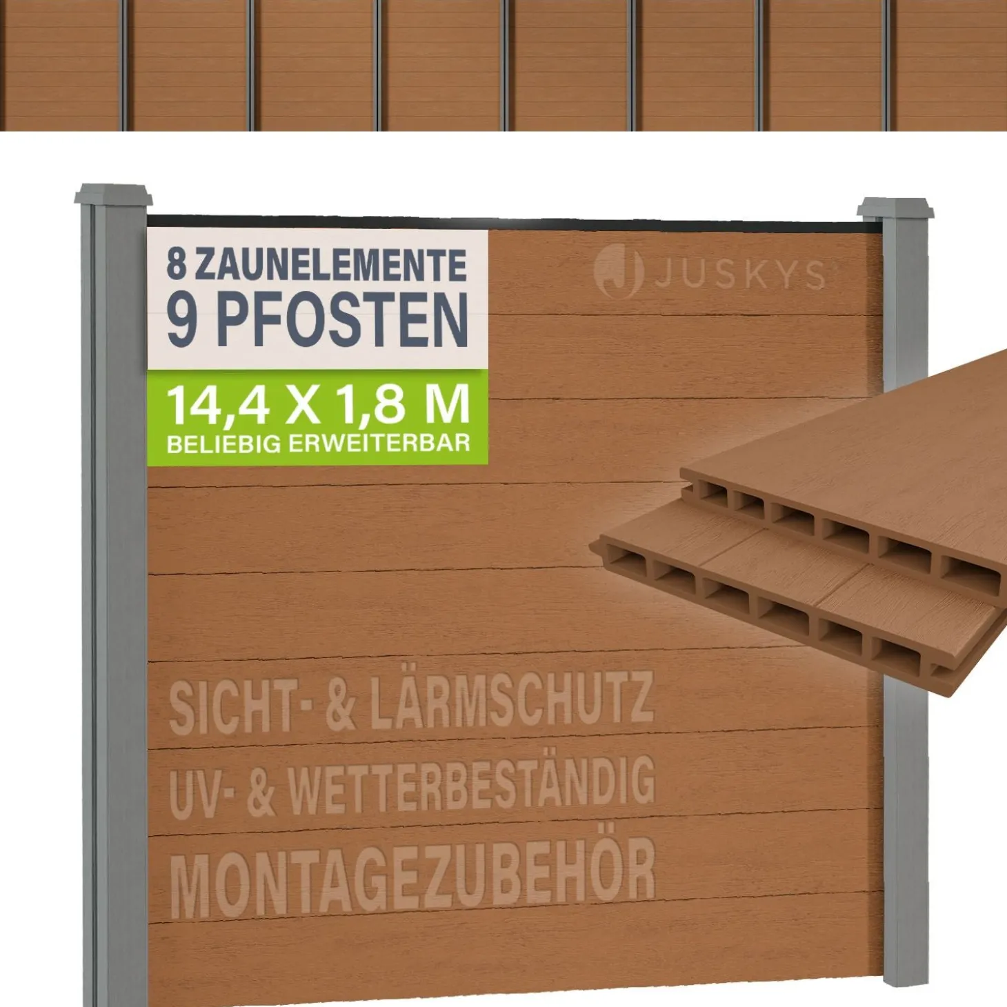 WPC Zaun aus Elementen & Pfosten